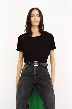 Приглашенная футболка ZARA, черный