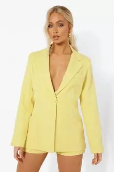 Приглаженный пиджак Boohoo, лемон