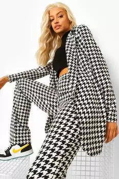 Приглаженный пиджак из фланелевого типа Boohoo, черный