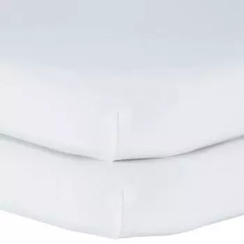 Прикроватная простыня для кроватки John Lewis GOTS из органического хлопка, упаковка из 2 шт., 50 x 83 см, белый