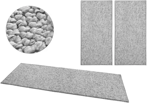 Прикроватные коврики HANSE Home "Wolly 2" 67х140 см (2 шт.), 67х250 см (1 шт.), серый
