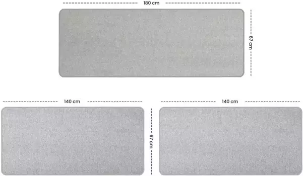 Прикроватные коврики Primaflor "МАКАО" 67х140 см (2 шт.), 67х200 см (1 шт.), серый