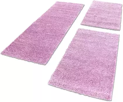 Прикроватные коврики "Shaggy 30" 80х150 см (2 шт.), 80х340 см (1 шт.), светло-розовый