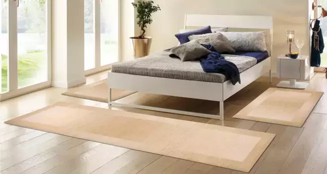 Прикроватные коврики THEKO "Gabbeh Super" 70х140 см (2 шт.), 70х320 см (1 шт.), бежевый