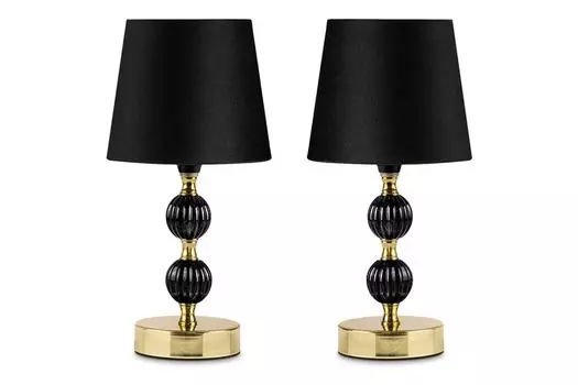 Прикроватные светильники Konsimo ВУЛГА 2 шт, черный, металл, 15х15х30 см, золото