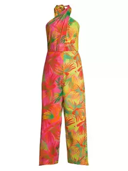 Прикрытие с нарисованными птицами Farm Rio, цвет lime pink