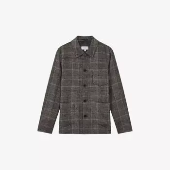 Прикрытый пиджак классического кроя из смесовой шерсти Reiss, цвет charcoal