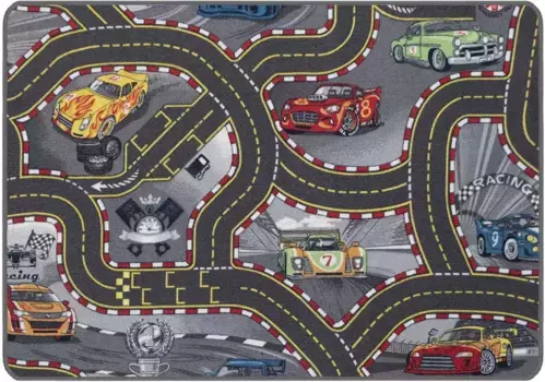 Primaflor-Идеи в текстиле Детский коврик "Cars Play Rug", прямоугольный, короткий ворс, уличный игровой коврик, мотив машинок, детская комната Primaflor-Ideen in Textil 140х200 см, цвет bunt