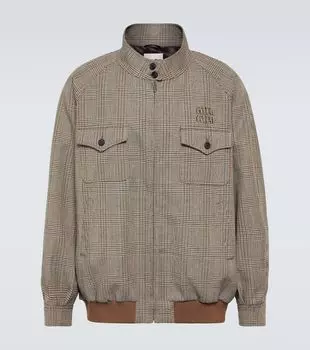 Принц Уэльский шерстяной блузон Miu Miu, Tabacco