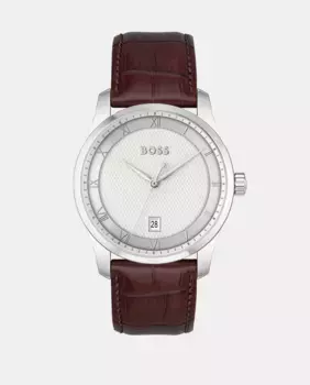 Принцип 1514114 Коричневые кожаные мужские часы Boss
