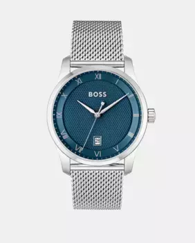 Принцип 1514115 Мужские часы с миланской стальной сеткой Boss, серебрянный