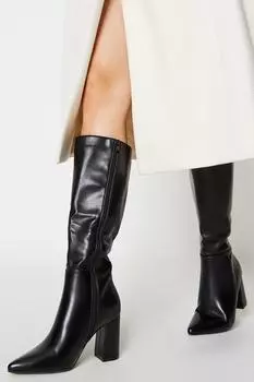 Принципы: сапоги до колена на высоком блочном каблуке Kali Dorothy Perkins, черный