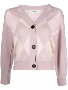 Pringle of Scotland кардиган с узором аргайл, розовый