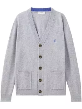 Pringle of Scotland шерстяной кардиган с v-образным вырезом, серый