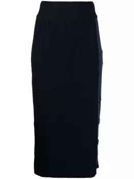 Pringle of Scotland юбка-карандаш в рубчик, синий