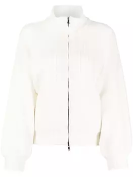Pringle of Scotland жакет в рубчик на молнии, белый