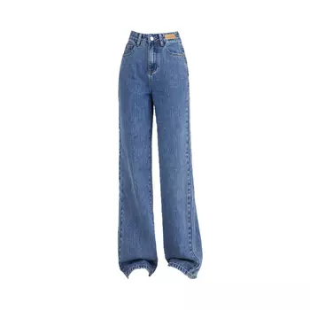 Prinstory Женские джинсы с принтом, Голубой на флисовой подкладке