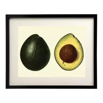 Принт «Авокадо» The Dybahl + Фоторамка с ковриком «Тор» El Corte Ingls, черный