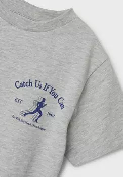 Принт футболки Regular Fit Name it, серый