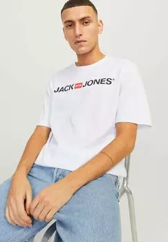 Принт футболки Rundhals Corp 3 Stck Jack & Jones, серый металлик