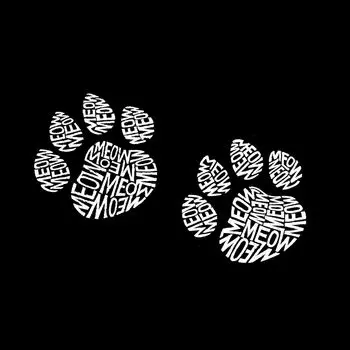 Принт Meow Cat — мужская футболка с длинным рукавом Word Art LA Pop Art