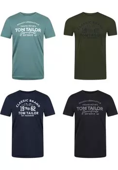 Принт на футболке 4 Pack TOM TAILOR, зеленый