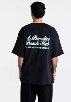 Принт на футболке A Paradise Beach PEQUS, черный