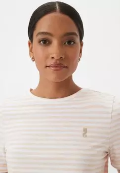 Принт на футболке A Rayures comma casual identity, светло-бежевый