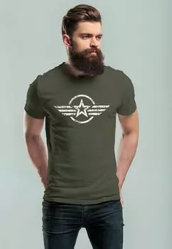 Принт на футболке Airforce Emblem Fashion Stree Neverless, зеленый