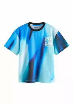 Принт на футболке All Over Short Sleeve Standard Next, пестрый синий