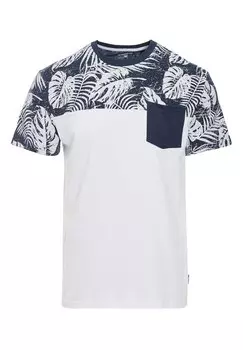 Принт на футболке American Inspiration Fashion Cool Easy Mit Kurzen rmeln Brusttasche Creeks, белый