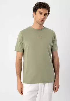 Принт на футболке Antioch, хаки