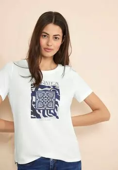 Принт на футболке Artwork Street One, кремовый