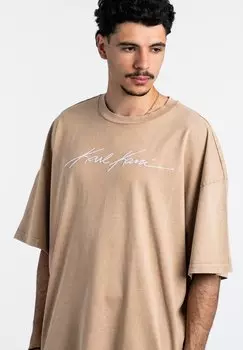 Принт на футболке Autograph Boxy Karl Kani, песочный