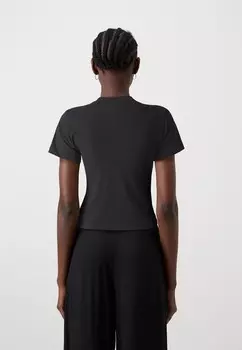 Принт на футболке BABY TEE WITH PINK RUFFLED HEART Even&Odd, черный