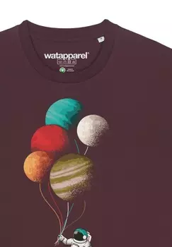 Принт на футболке BALLOON SPACE watapparel, темно-красный