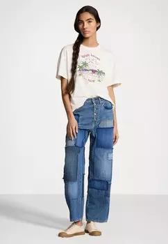 Принт на футболке BEACH MOTIF EMBROIDERED TEE Ralph Lauren, кремовый
