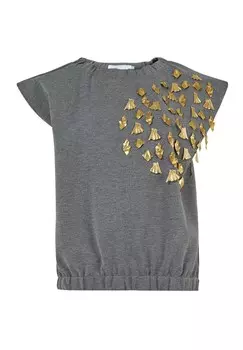 Принт на футболке BEADED DROP Leem, серый