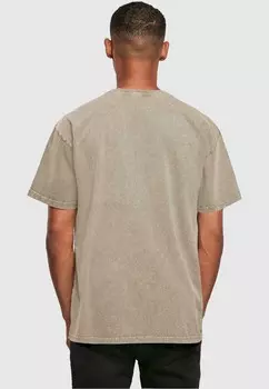Принт на футболке BLA BLA BLA COMIC ACID WASHED Merchcode, хаки