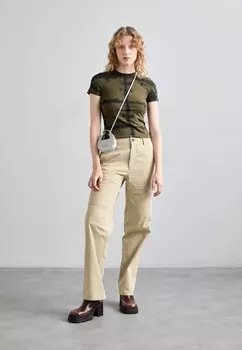 Принт на футболке BREWER IN GRID TIE DYE Proenza Schouler White Label, разноцветный