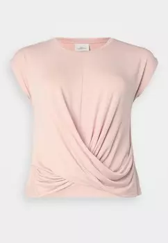 Принт на футболке CARANDREA DRAPY DETAIL ONLY Carmakoma, розовый