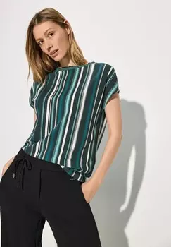 Принт на футболке Cecil, пятнистый темно-зеленый