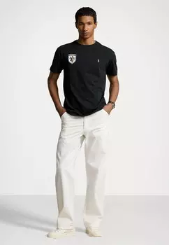 Принт на футболке CLASSIC FIT GERMANY T-SHIRT Ralph Lauren, черный