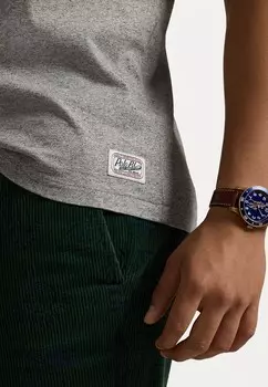 Принт на футболке CLASSIC FIT LOGO JERSEY T-SHIRT Ralph Lauren, темно-серый