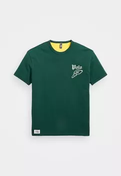 Принт на футболке CLASSIC FIT REVERSIBLE GRAPHIC T-SHIRT Ralph Lauren, темно-зеленый