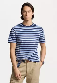 Принт на футболке CLASSIC FIT STRIPED JERSEY T-SHIRT Ralph Lauren, синий