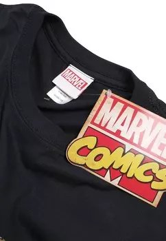 Принт на футболке COMIC STRIP LOGO Marvel, черный