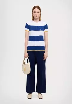 Принт на футболке CREW CABLE STRIPE Ralph Lauren, синий