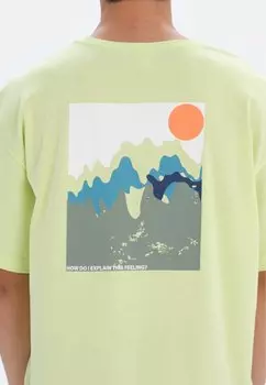 Принт на футболке Crew Neck View Regular DAGI, светло-зеленый