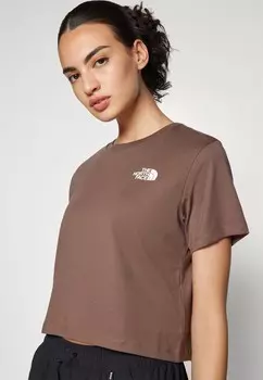 Принт на футболке CROPPED SIMPLE DOME TEE The North Face, коричневый